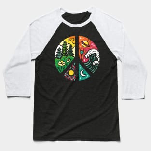 Harmony of Elements: Colorful Universe Tee Baseball T-Shirt